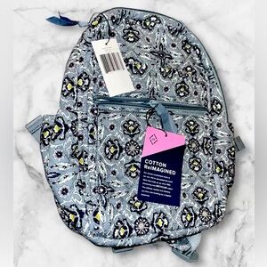 Vera Bradley Iconic Small Backpack Bag Quilted PLAZA TILE NEW MINT